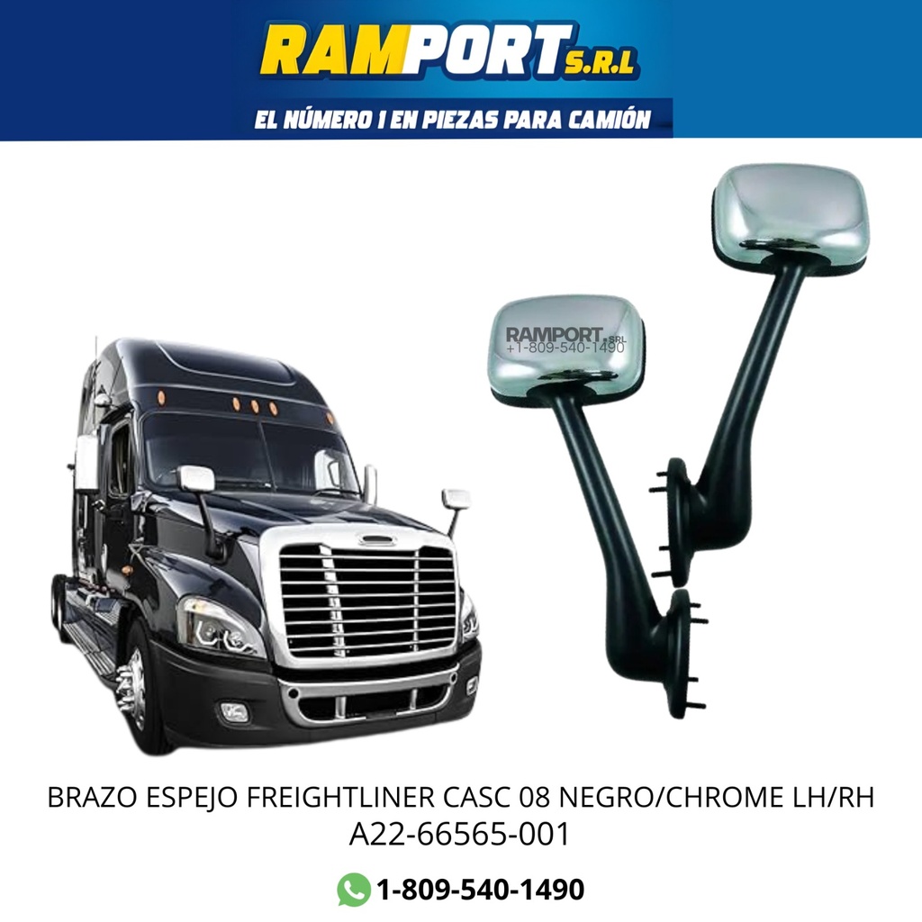 BRAZO/E FREIGHTLINER CASC 08 NEGRO/CHOME RH *