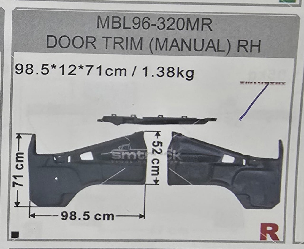 FORRO P/P CANTER 97/06 MBL96-320AR MANUAL