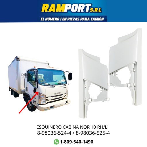 [8-98036-524-4] PANEL DE ESQUINA ISUZU NQR 10 LH LISO