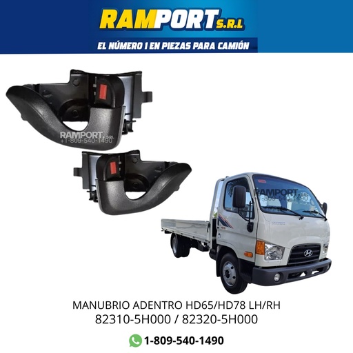 [82310-5H001] MANUBRIO ADENTRO HYUNDAI HD65/HD78 LH NT