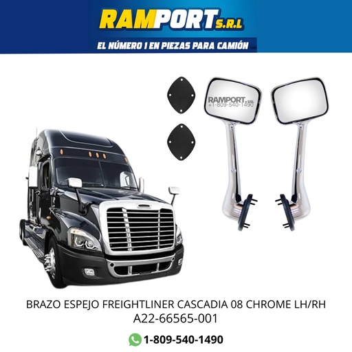 [NT71CLB04-006] BRAZO/E FREIGHTLINER CASCADIA 08 CROME RH *