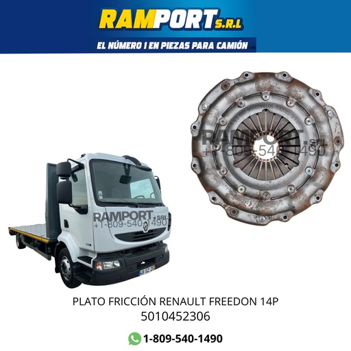 [5010452306] PLATO FRICCIÓN RENAULT MOLDUM 2003 14P *